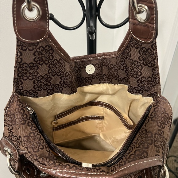 KATHY VAN ZEELAND Brown Floral Patterned Women's Bag - Picture 7 of 9